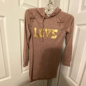 long shirt with hood